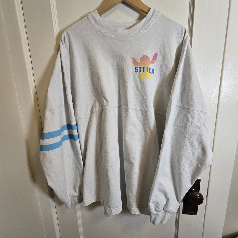 Mens XL Disney Stitch Spirit Jersey 100% Cotton EUC longsleeve Sunset